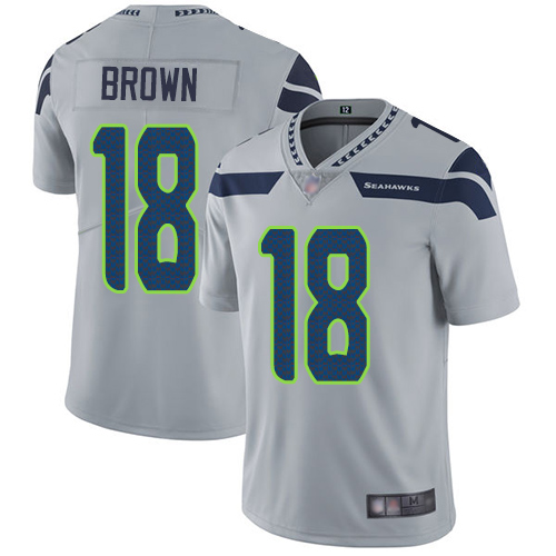 Seattle Seahawks Limited Grey Men Jaron Brown Alternate Jersey NFL Football #18 Vapor Untouchable->women nfl jersey->Women Jersey